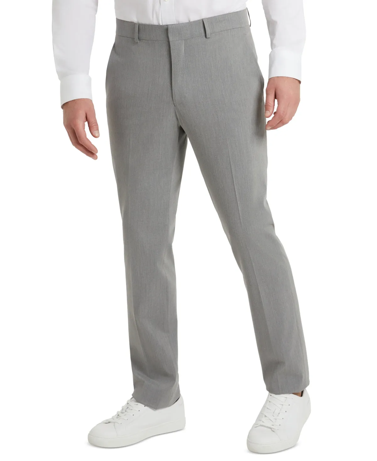 Kenneth Cole Reaction Mens Regular fit Dress Pants 38 / 32 Grey Solid