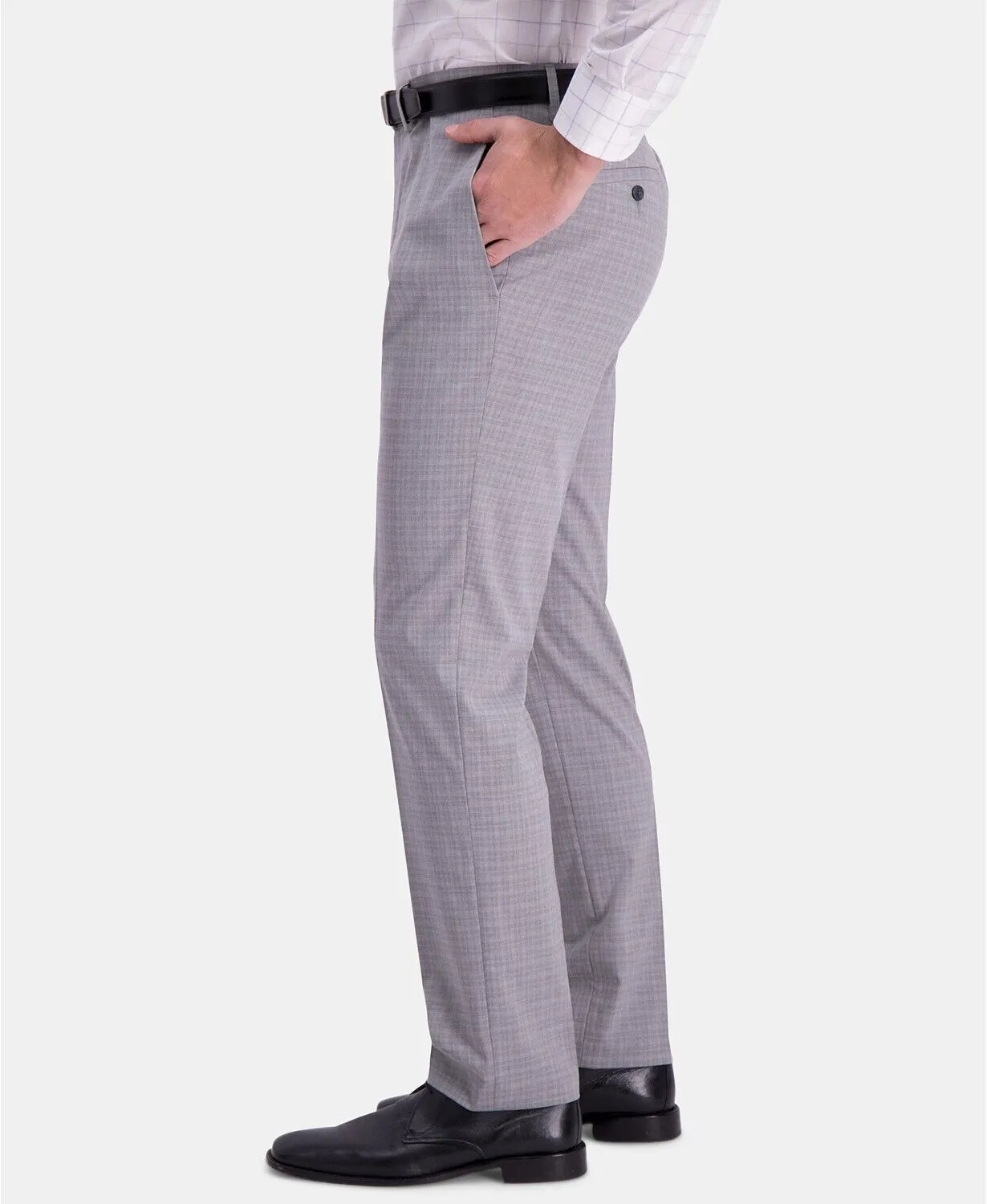 Kenneth Cole Reaction Mens Slim fit Dress Pants 34 / 29 Grey Plaid Stretch