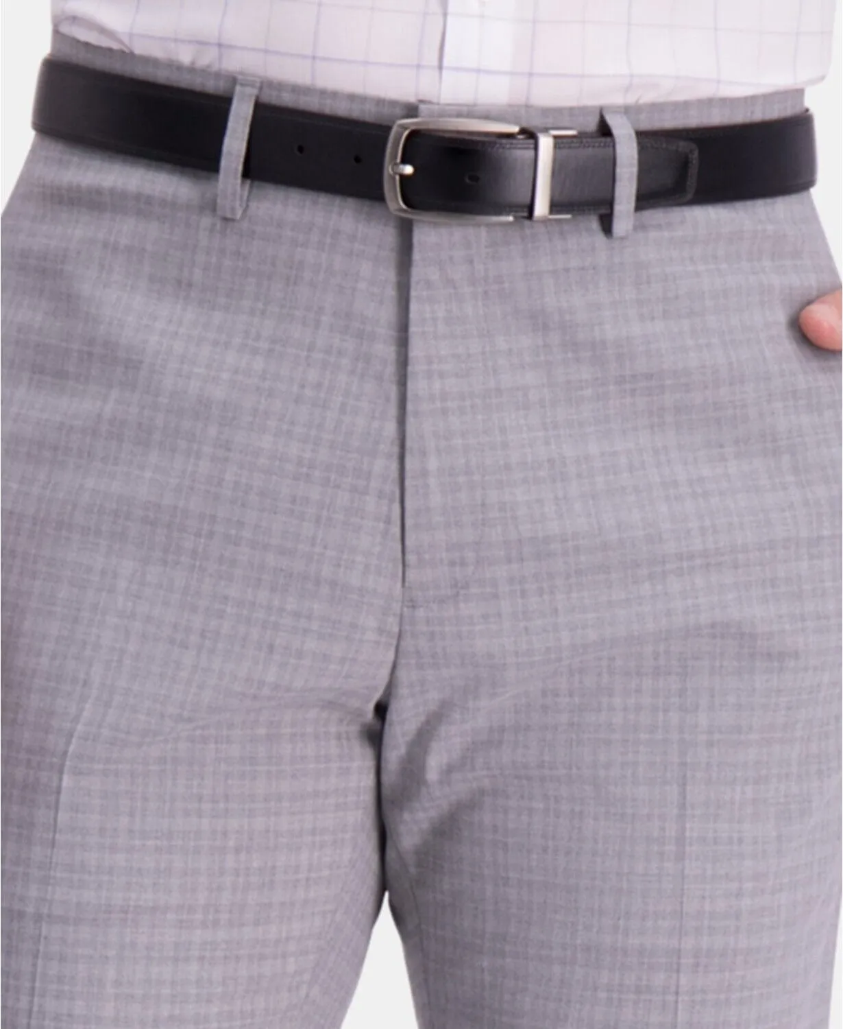 Kenneth Cole Reaction Mens Slim fit Dress Pants 34 / 29 Grey Plaid Stretch