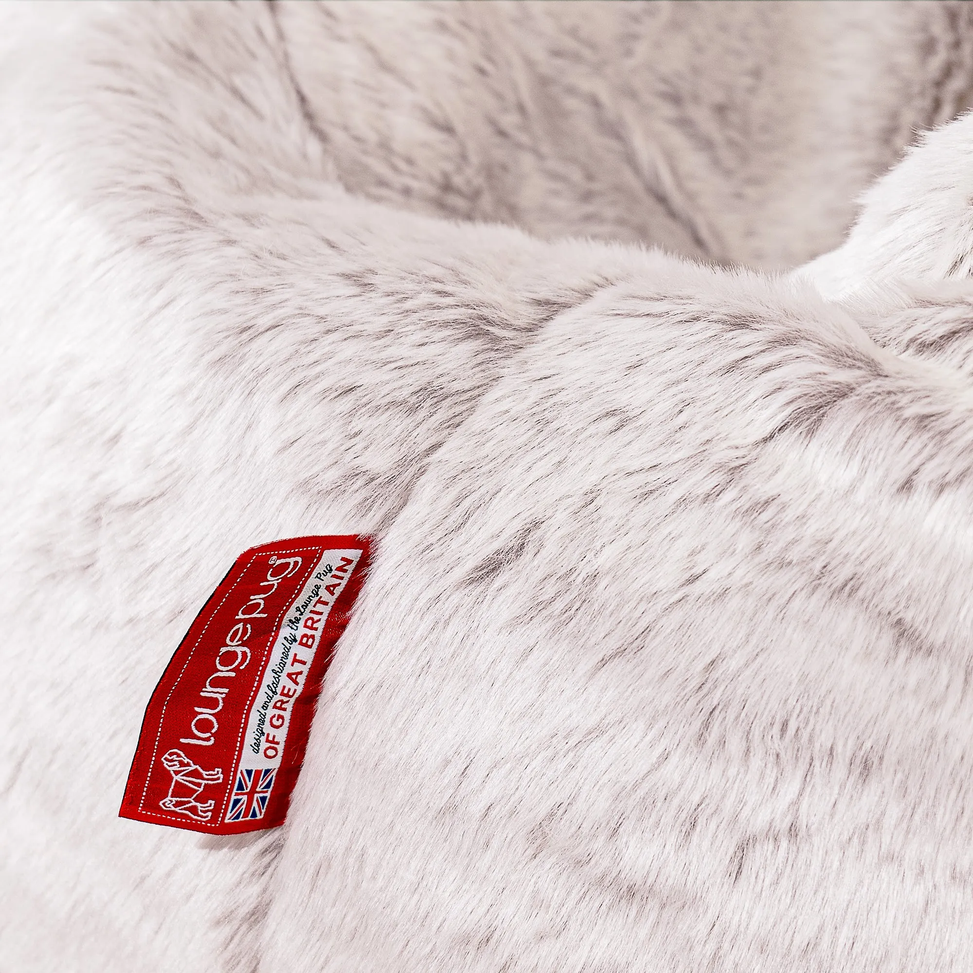 Kids Armchair Bean Bag for Toddlers 1-3 yr - Fluffy Faux Fur Rabbit Dusty Pink