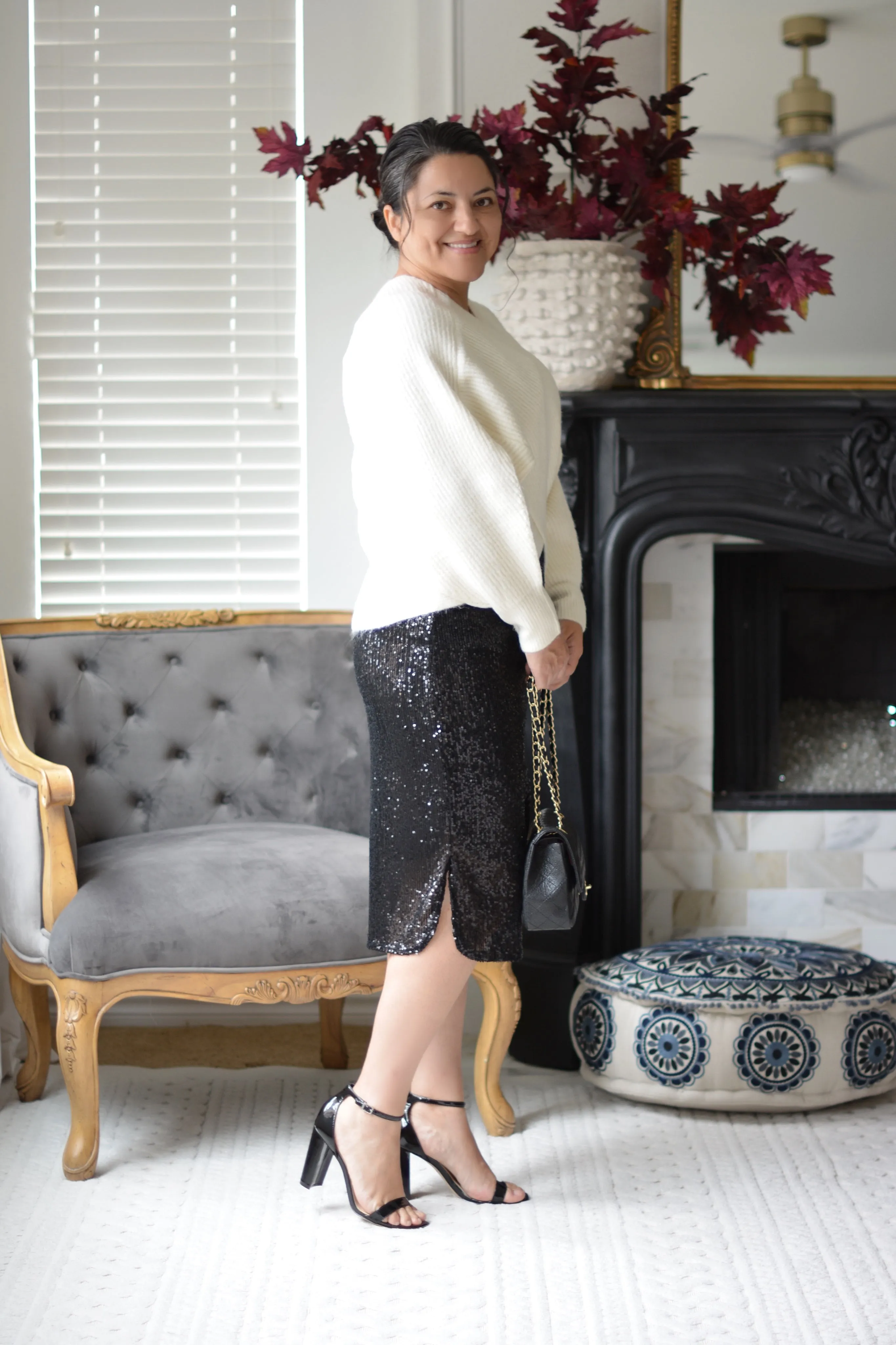 Kyllie Black Sequin Skirt