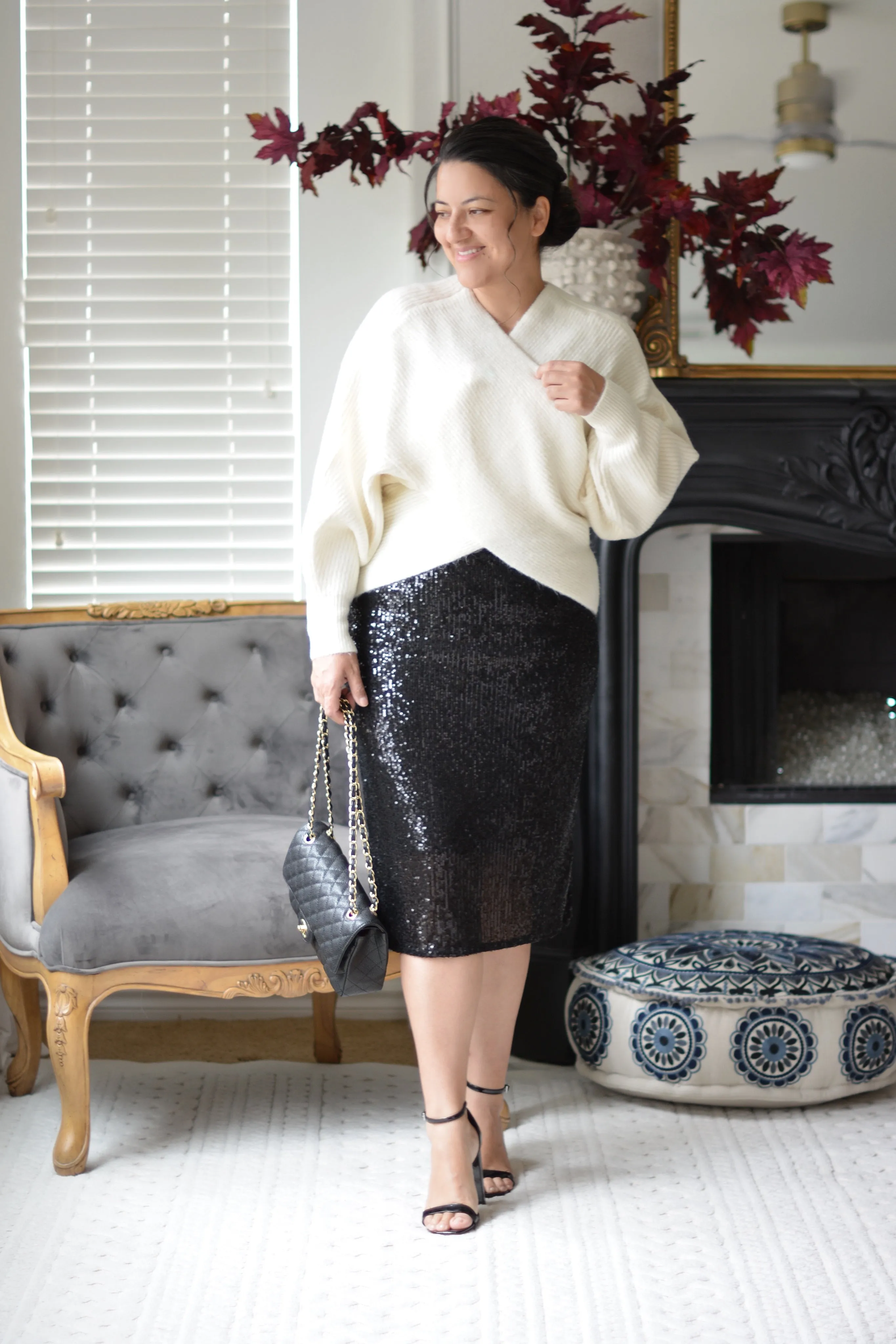 Kyllie Black Sequin Skirt
