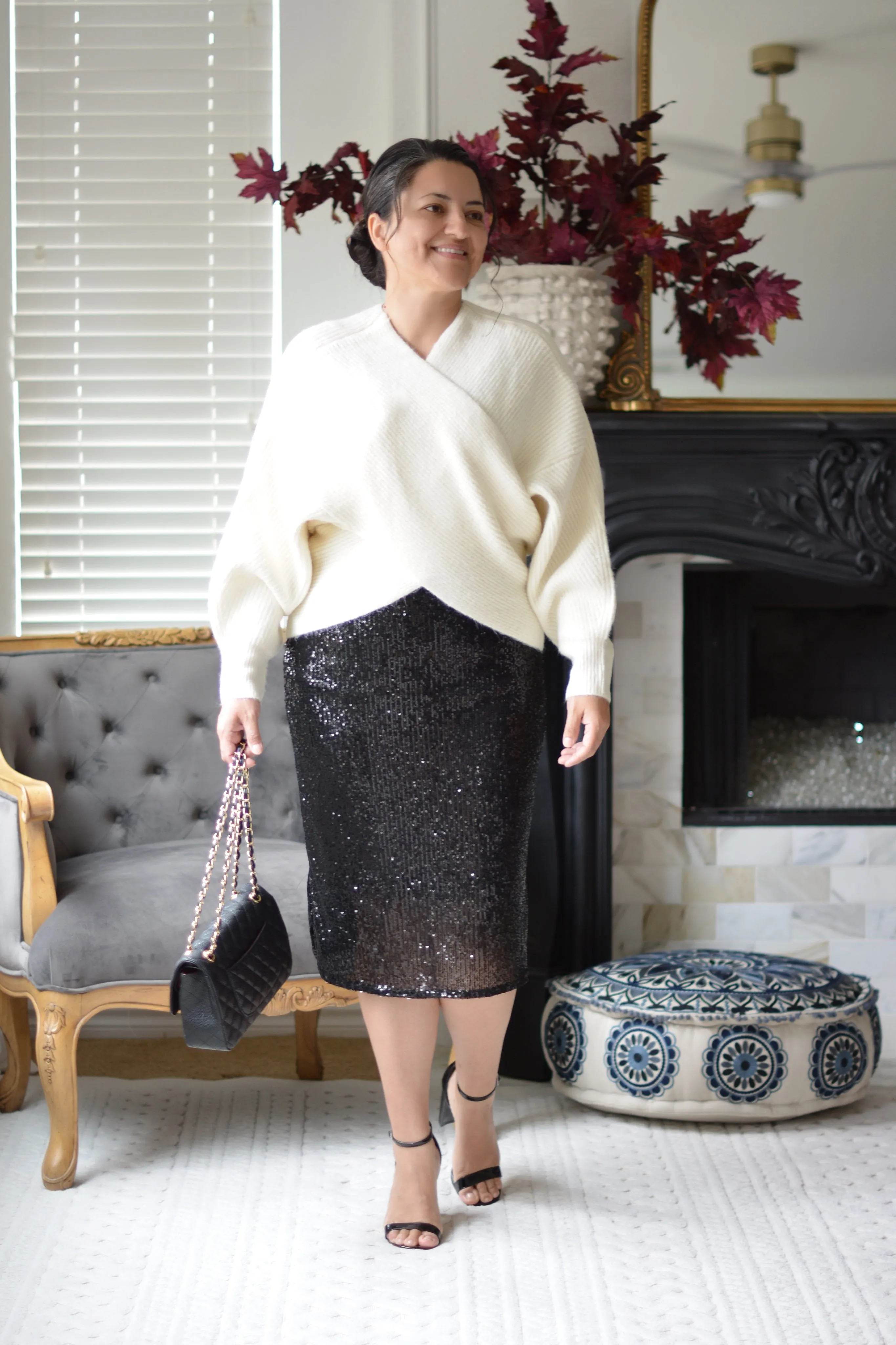 Kyllie Black Sequin Skirt