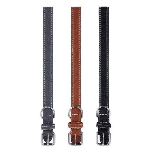 LEATHER LOOK PADDED DOG COLLAR (Small)
