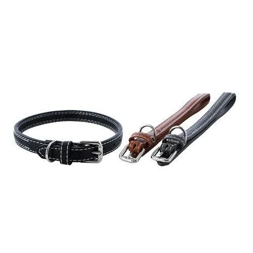 LEATHER LOOK PADDED DOG COLLAR (Small)
