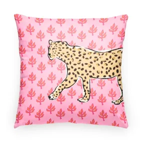 Leopard Flora Indoor/Outdoor Square Pillow