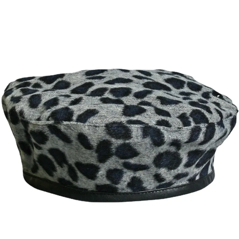 Leopard Fur Hat Autumn and Winter Beret