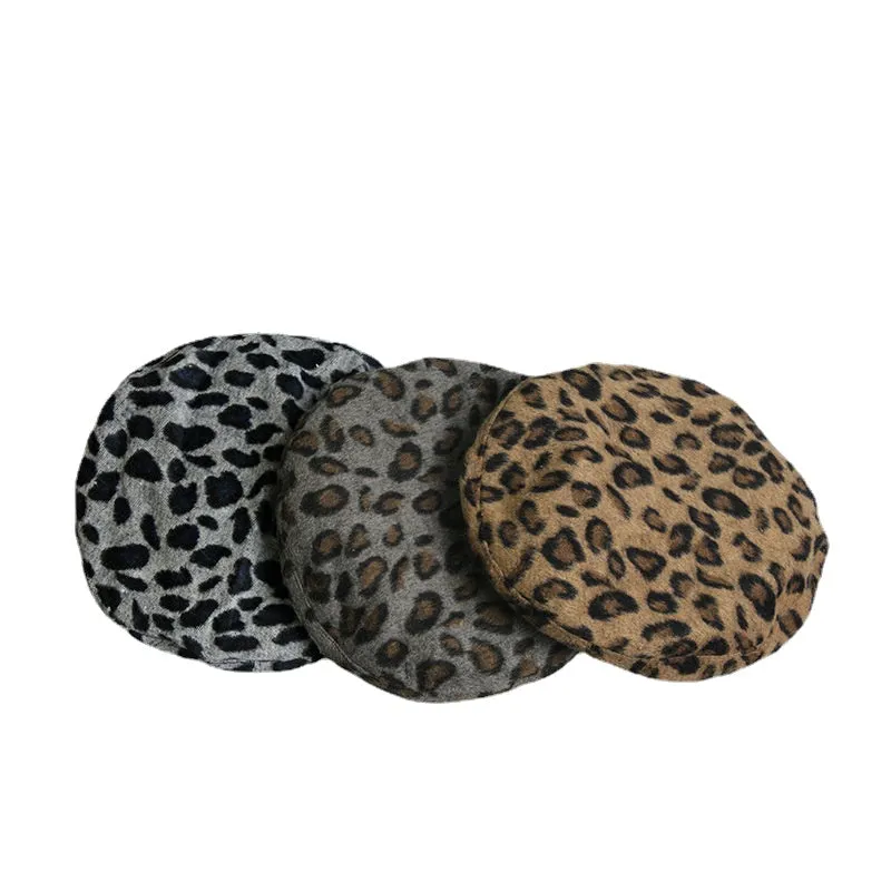 Leopard Fur Hat Autumn and Winter Beret