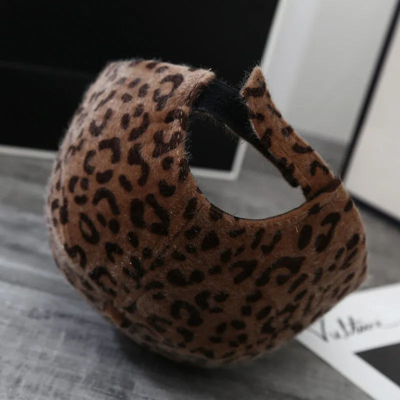 Leopard Fur Hat Autumn and Winter Peaked Cap