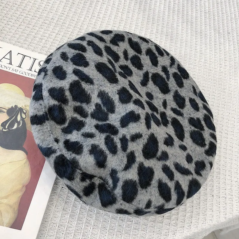 Leopard Fur Hat Beret