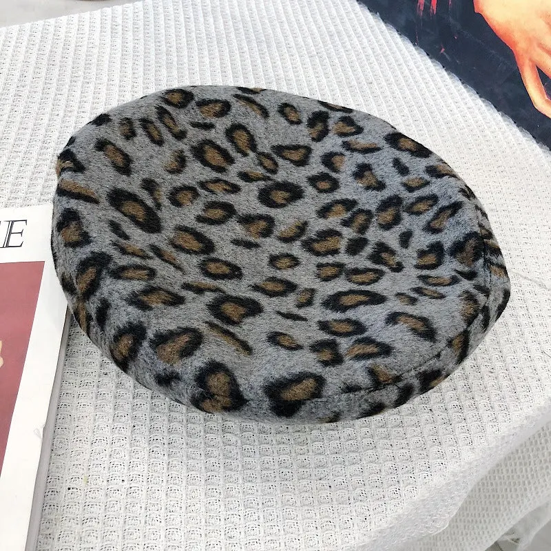 Leopard Fur Hat Beret