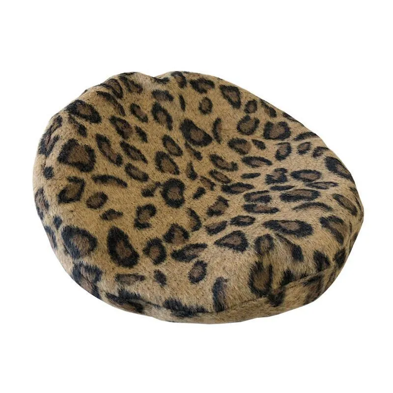Leopard Fur Hat Beret