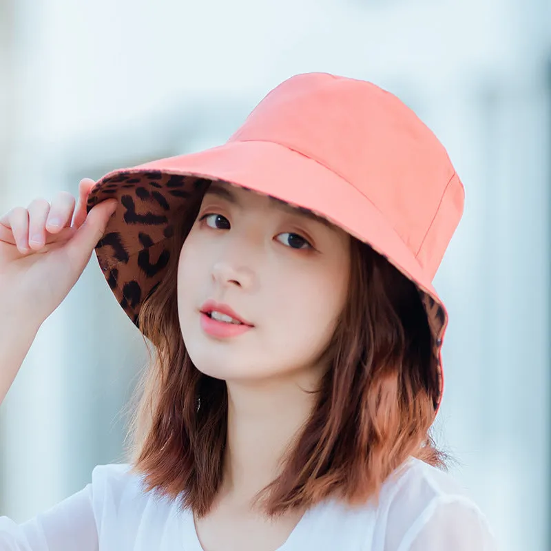 Leopard Fur Hat Retro Bucket Hat Sun Hat