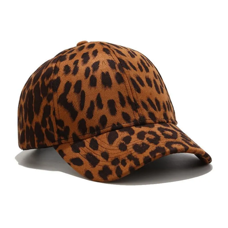 Leopard Fur Hat Spring Leopard Print Suede Baseball Cap