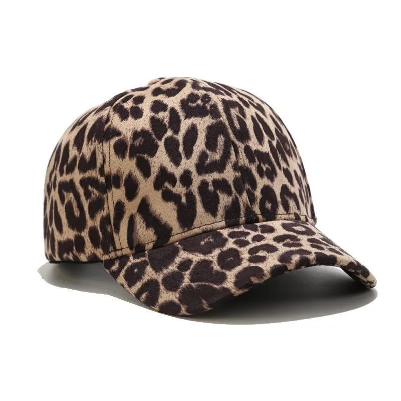 Leopard Fur Hat Spring Leopard Print Suede Baseball Cap