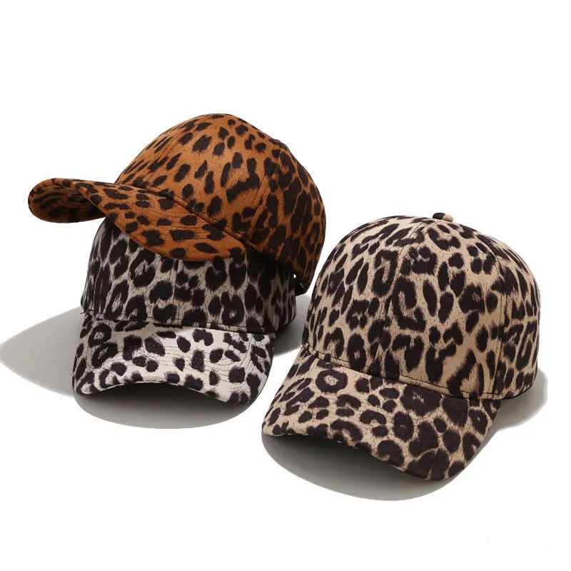 Leopard Fur Hat Spring Leopard Print Suede Baseball Cap