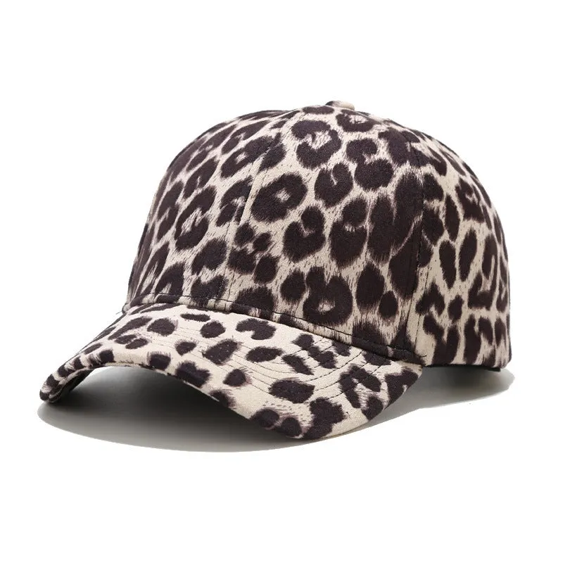 Leopard Fur Hat Spring Leopard Print Suede Baseball Cap