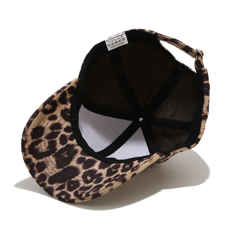 Leopard Fur Hat Spring Leopard Print Suede Baseball Cap