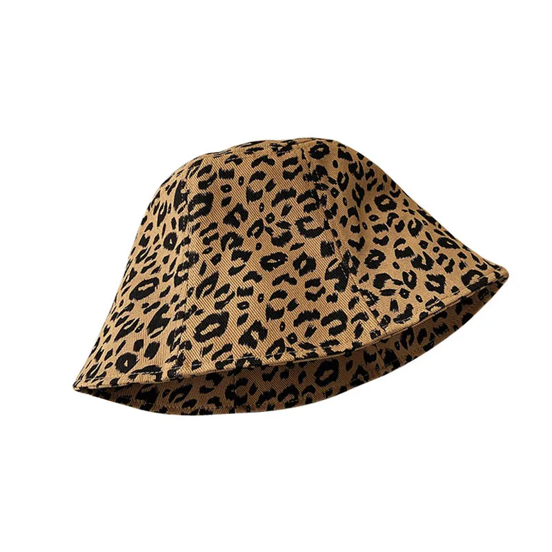 Leopard Fur Hat Summer Retro Double-Sided Sun Protection Hat