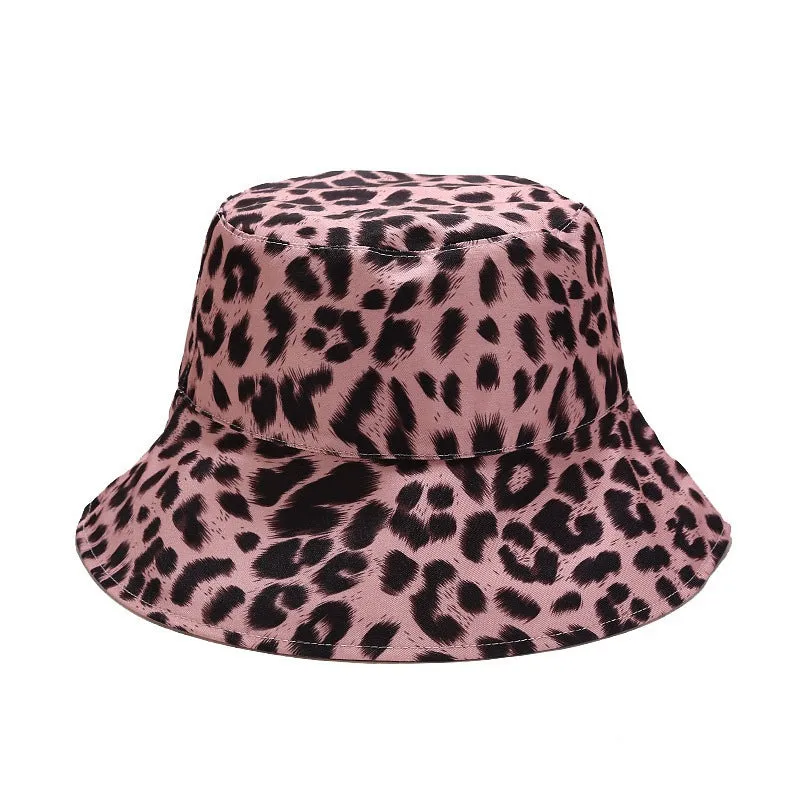 Leopard Fur Hat Sun Hat Retro Bucket Hat