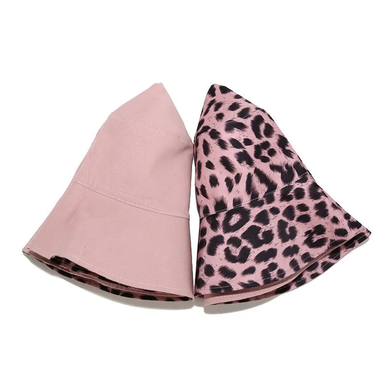Leopard Fur Hat Sun Hat Retro Bucket Hat