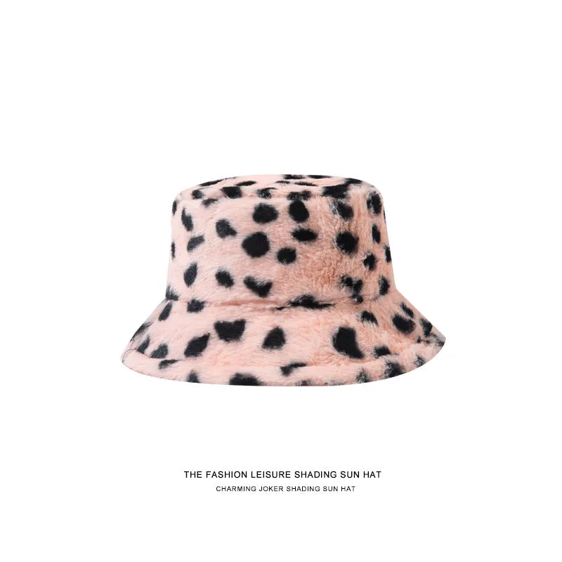 Leopard Fur Hat Winter Leopard Print Fisherman Hat