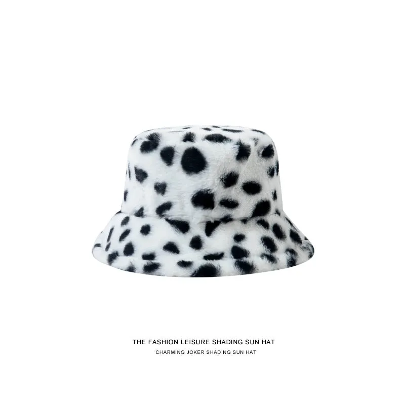 Leopard Fur Hat Winter Leopard Print Fisherman Hat