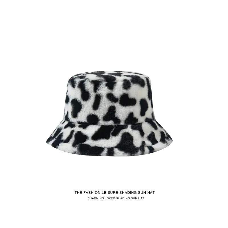 Leopard Fur Hat Winter Leopard Print Fisherman Hat