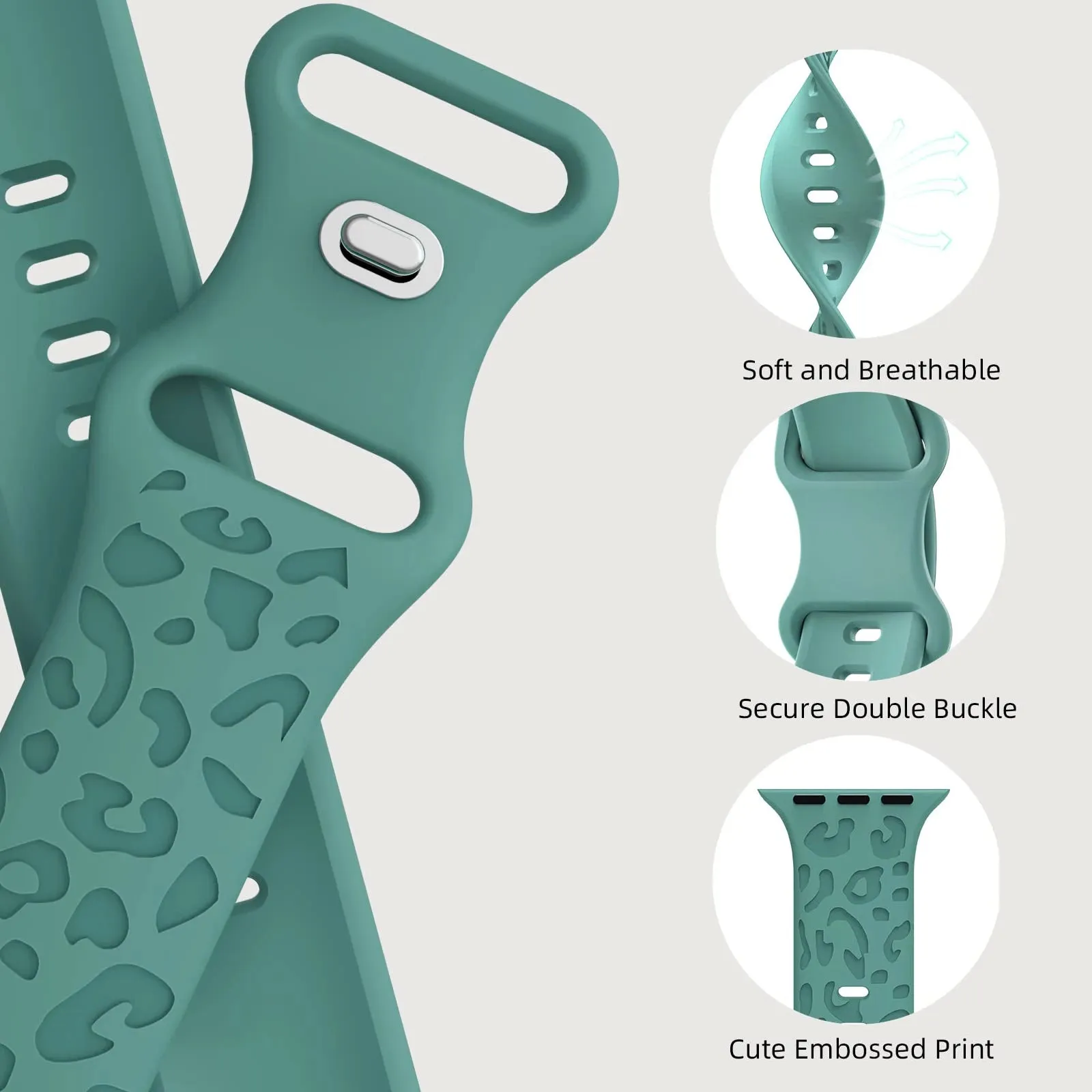 Leopard Luxe Silicone Band - The Wild Side of Apple Watch Accessories - Milk Tea
