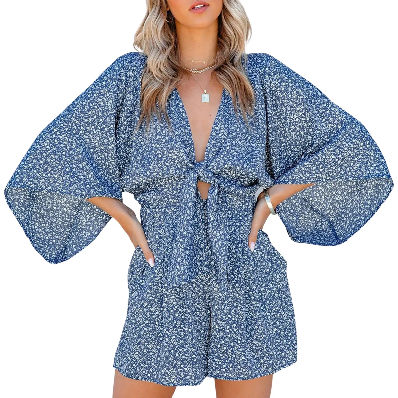 Leopard Print Bowknot Romper