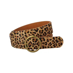 Leopard Print Calf Hair Belt