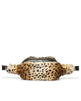 Leopard Print Fur Belt Bag