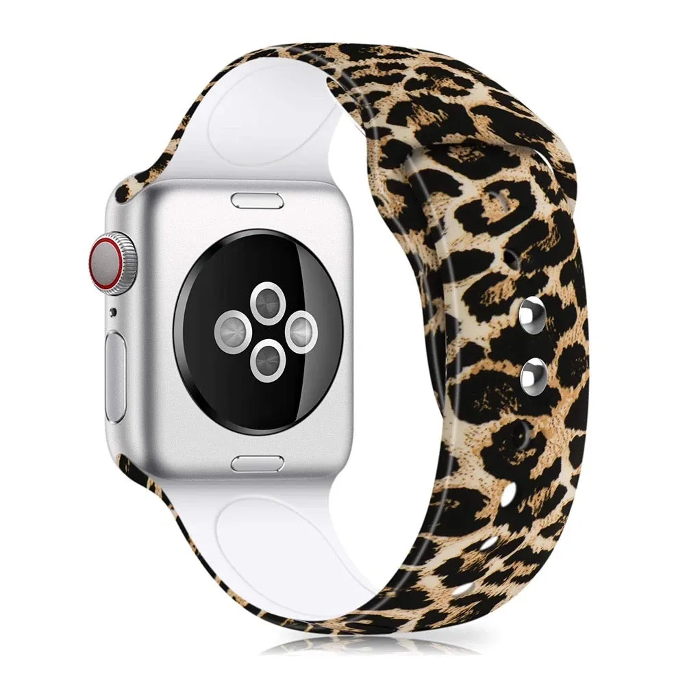 Leopard Print Silicone Band For Apple Watch