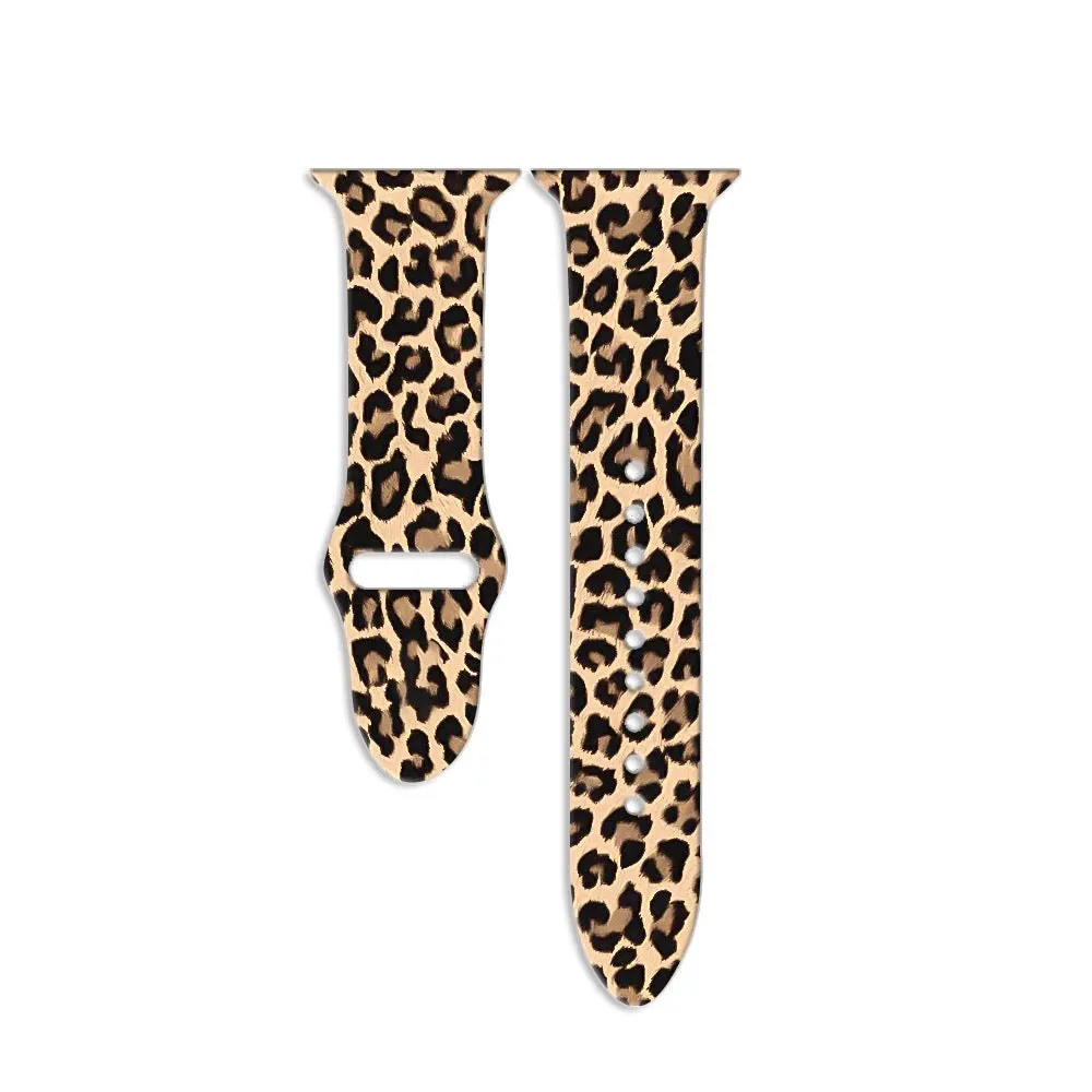 Leopard Print Silicone Band For Apple Watch