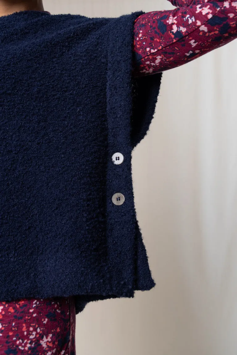 Lily & Me LM24600N Tabitha Button Poncho Navy
