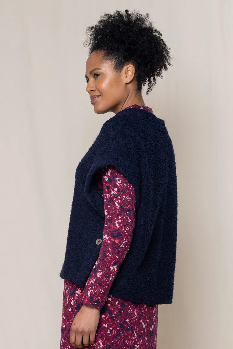 Lily & Me LM24600N Tabitha Button Poncho Navy