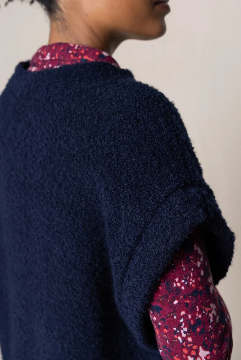 Lily & Me LM24600N Tabitha Button Poncho Navy
