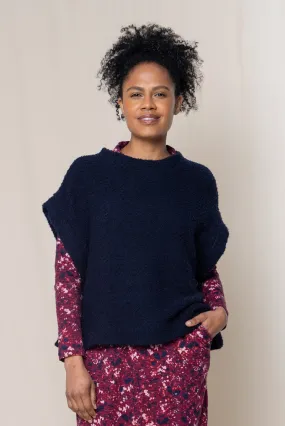 Lily & Me LM24600N Tabitha Button Poncho Navy