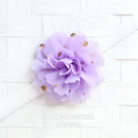 Little Lavender Gold Dot Bloom Collar Slide On - Small Flower Collar Accessory