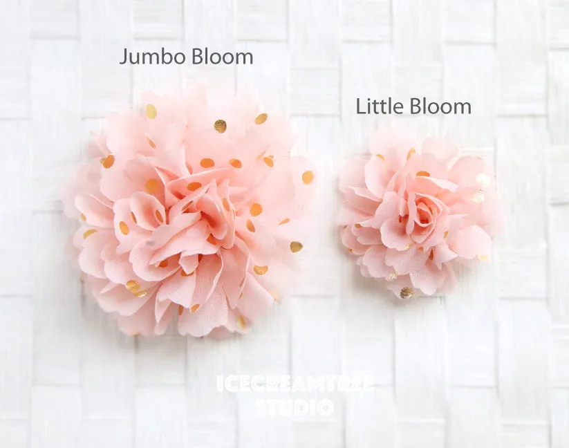 Little Lavender Gold Dot Bloom Collar Slide On - Small Flower Collar Accessory