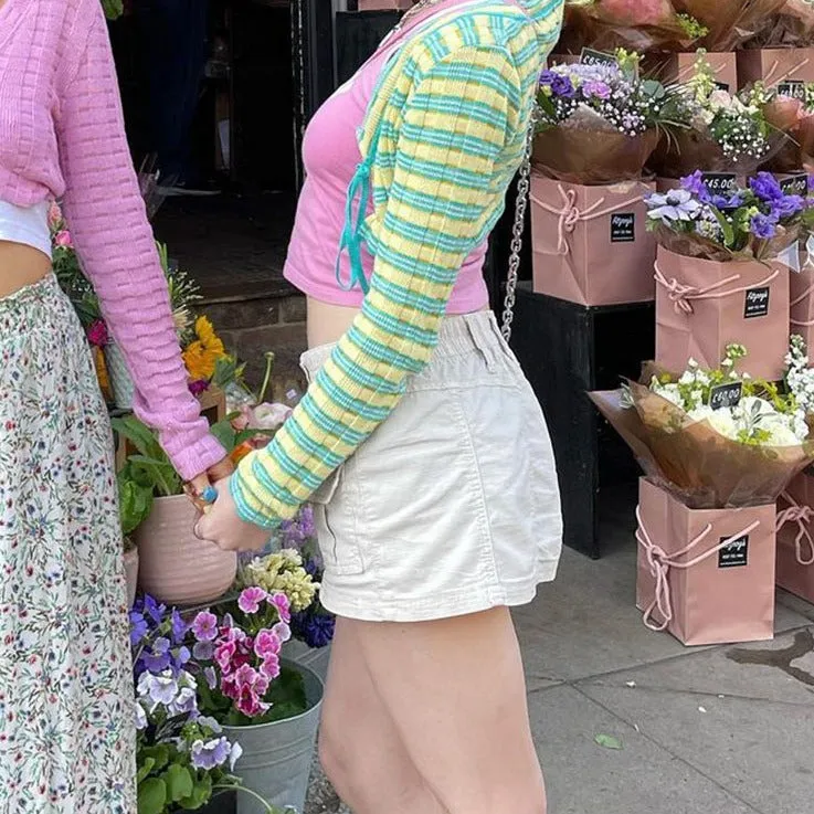 Low Waist White Skirt