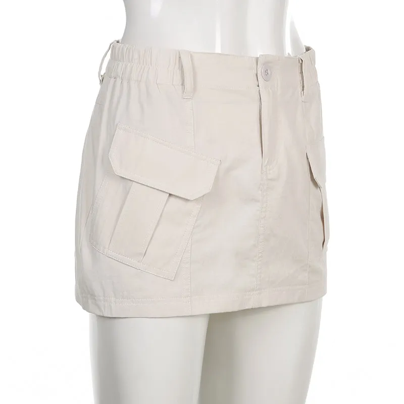 Low Waist White Skirt