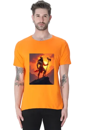 Male Classic Crew T-Shirt | UC21 Orange Lord Parshuram Printed T-Shirt