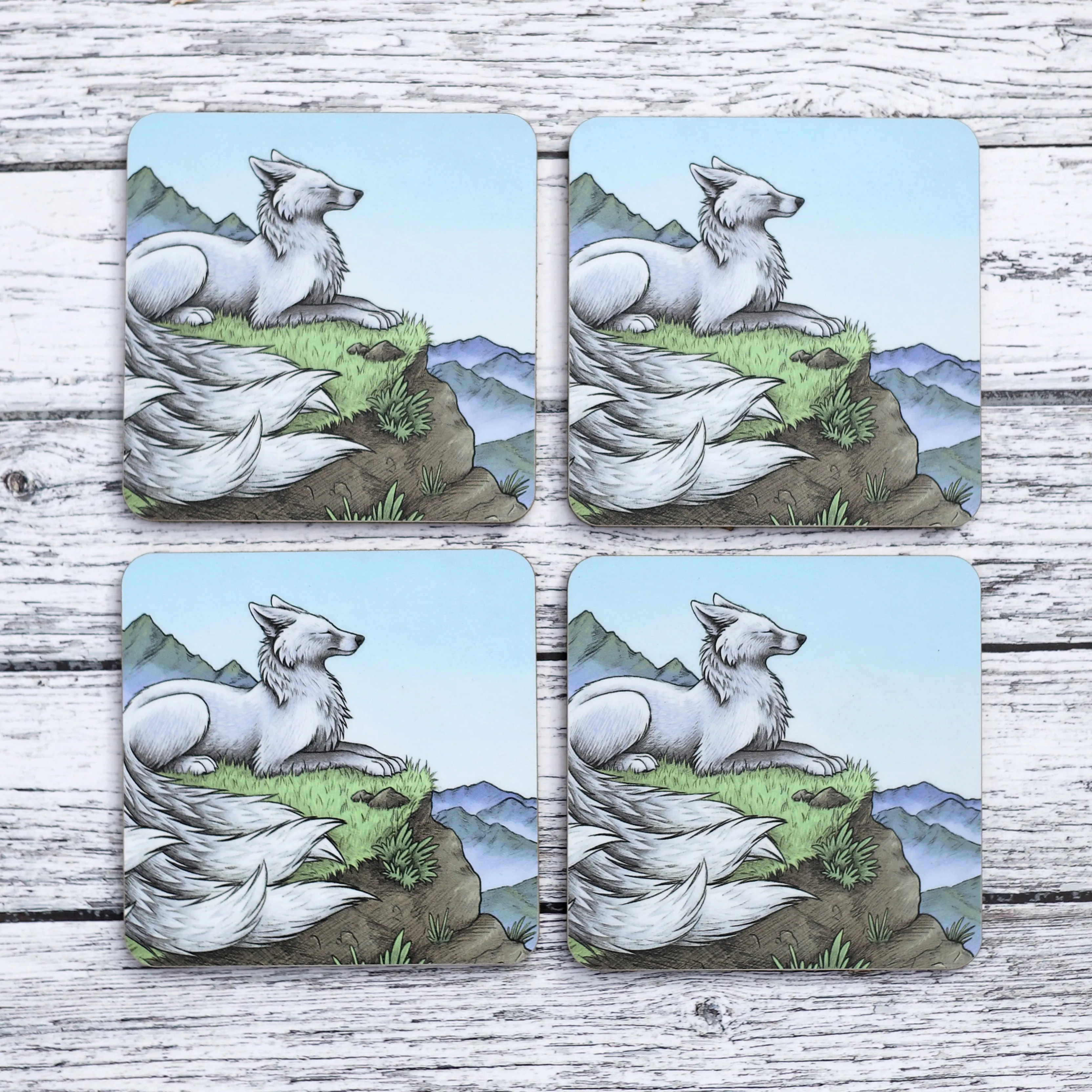 Marble Kitsune Coaster