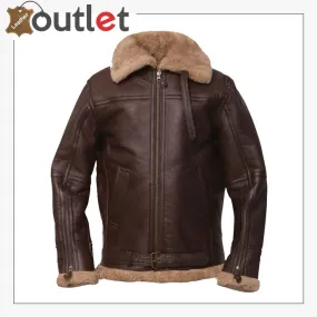 Men Brown Sheepskin Leather Jacket