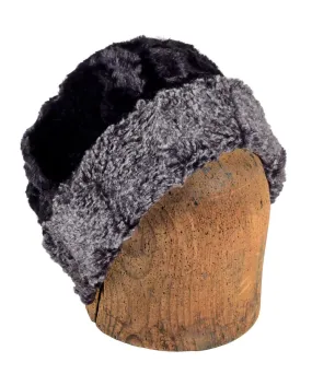 Men's Cuffed Pillbox, Reversible (Solid or Two-Tone) - Luxury Faux Fur in Nimbus