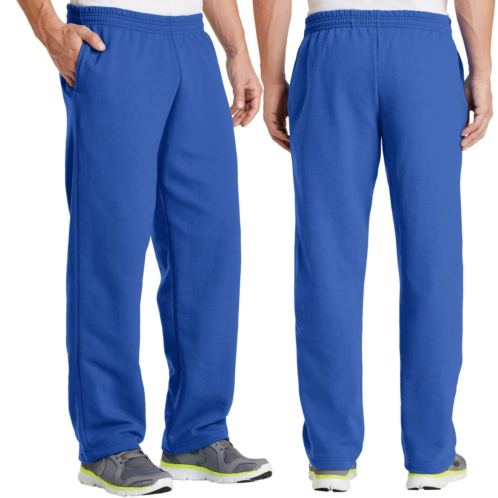 Mens Sweatpants Open Bottom with POCKETS Classic Comfort Sizes S, M, L, XL, NEW