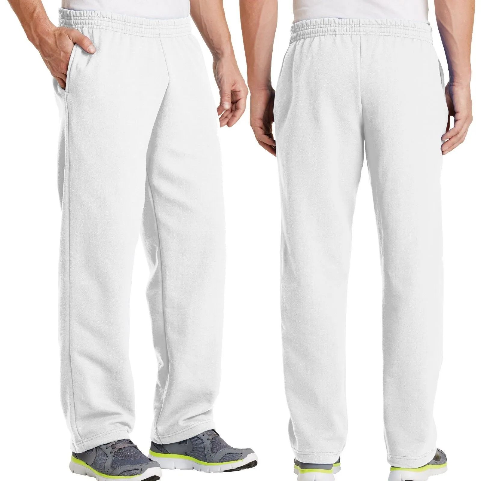 Mens Sweatpants Open Bottom with POCKETS Classic Comfort Sizes S, M, L, XL, NEW