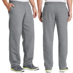 Mens Sweatpants Open Bottom with POCKETS Classic Comfort Sizes S, M, L, XL, NEW