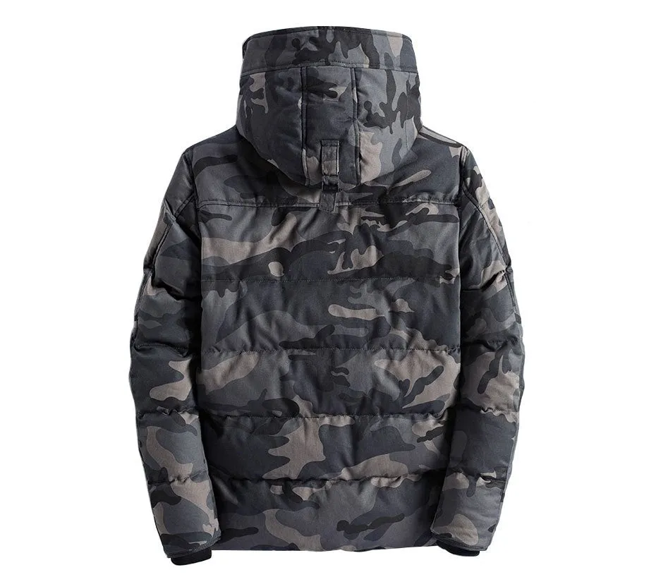 Men's Winter Warm Camouflage Hooded Parka